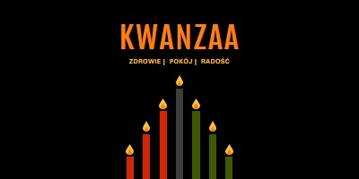 Życzenie Kwanzaa black modern-color-block