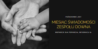 Miesiąc świadomości zespołu Downa black modern-simple