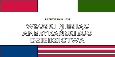 Włoski miesiąc amerykańskiego dziedzictwa white vintage-retro