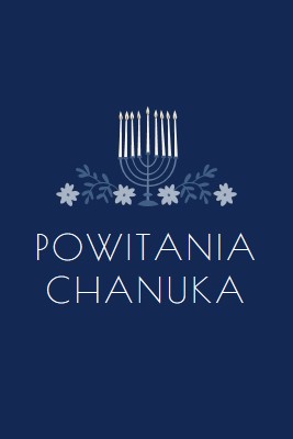 Pozdrowienia chanuka blue modern-simple