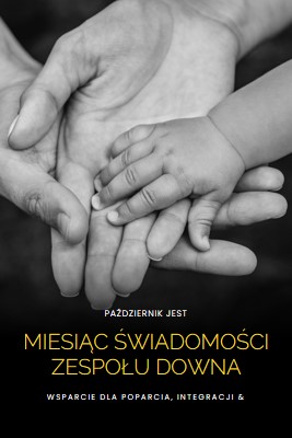 Miesiąc świadomości zespołu Downa black modern-simple