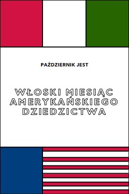 Włoski miesiąc amerykańskiego dziedzictwa white vintage-retro