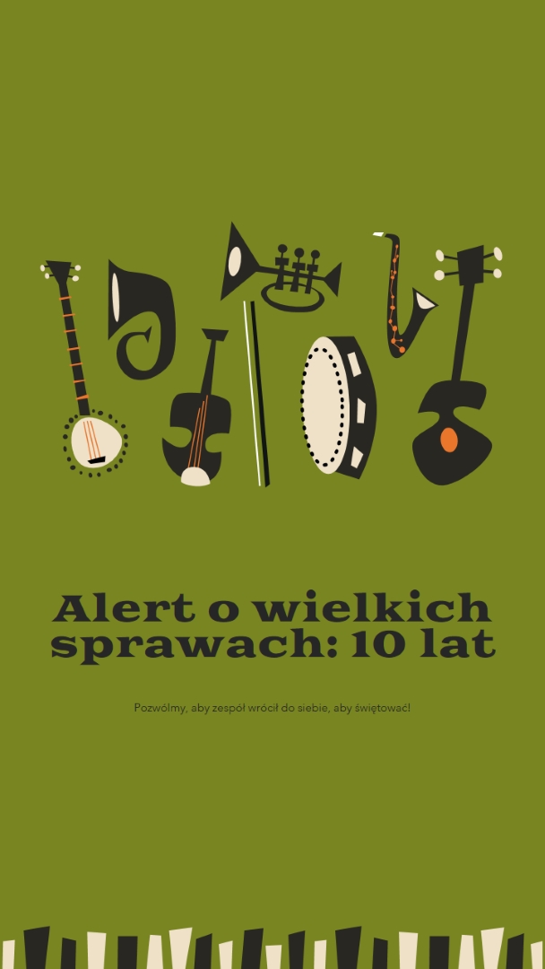 Alert dotyczący wielkich transakcji green retro,graphic,music