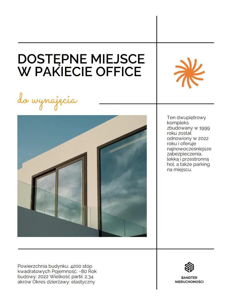 Prosty plakat sunburst nieruchomości white modern,simple,geometric,informative