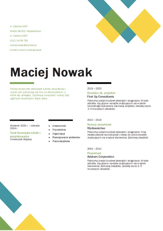 Geometryczny życiorys modern geometric