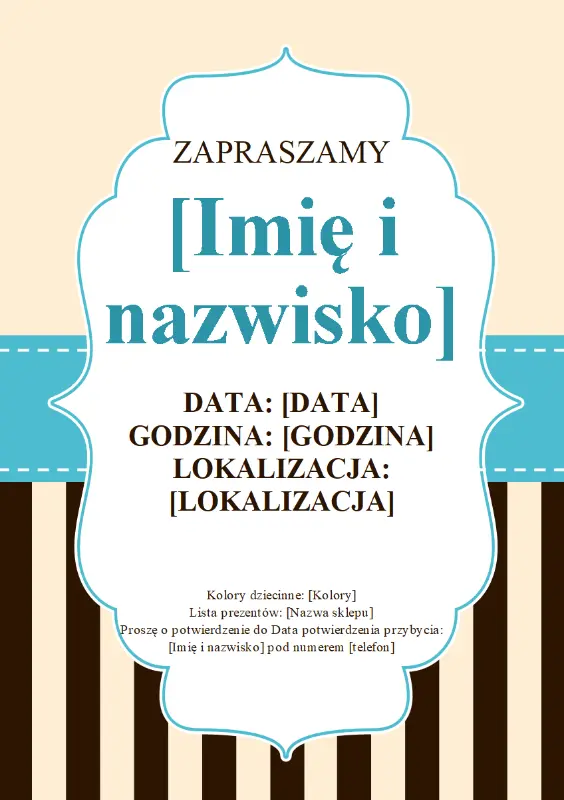 Zaproszenie na przyjęcie z okazji zbliżających się narodzin syna blue vintage retro