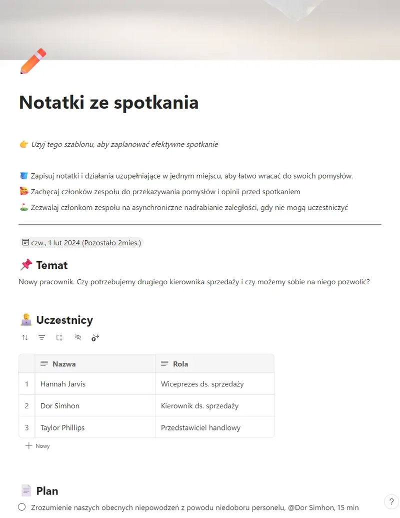 Notatki ze spotkania