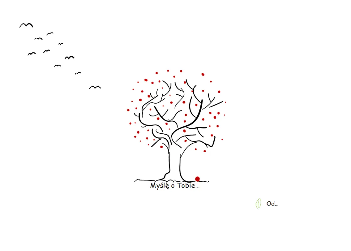 Karta współczucia drzewa black whimsical-line