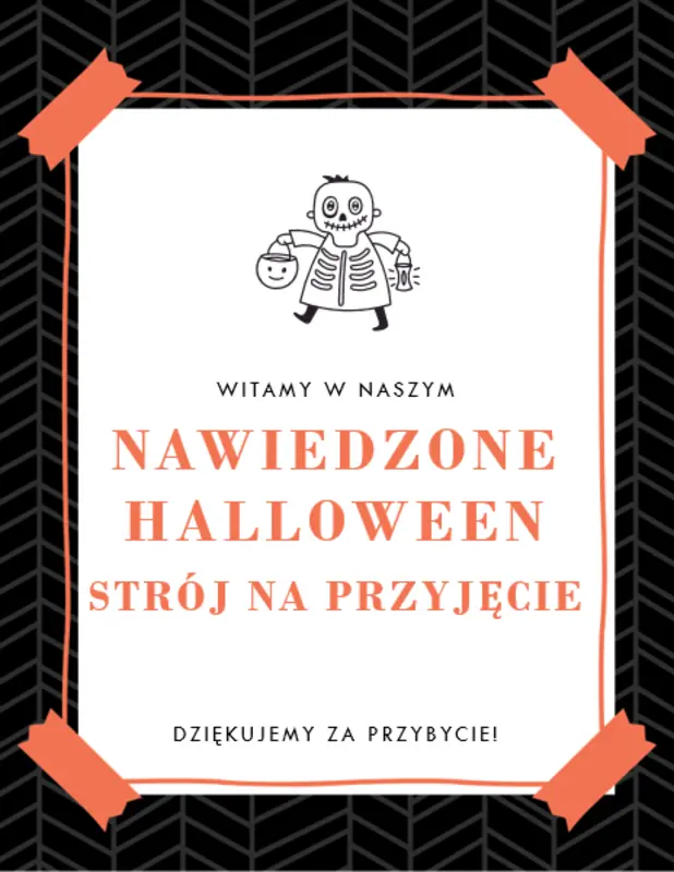 Materiały do drukowania przedstawiające kościotrupy na przyjęcie z okazji Halloween black whimsical line