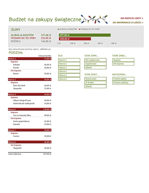 Budżet na zakupy świąteczne modern simple