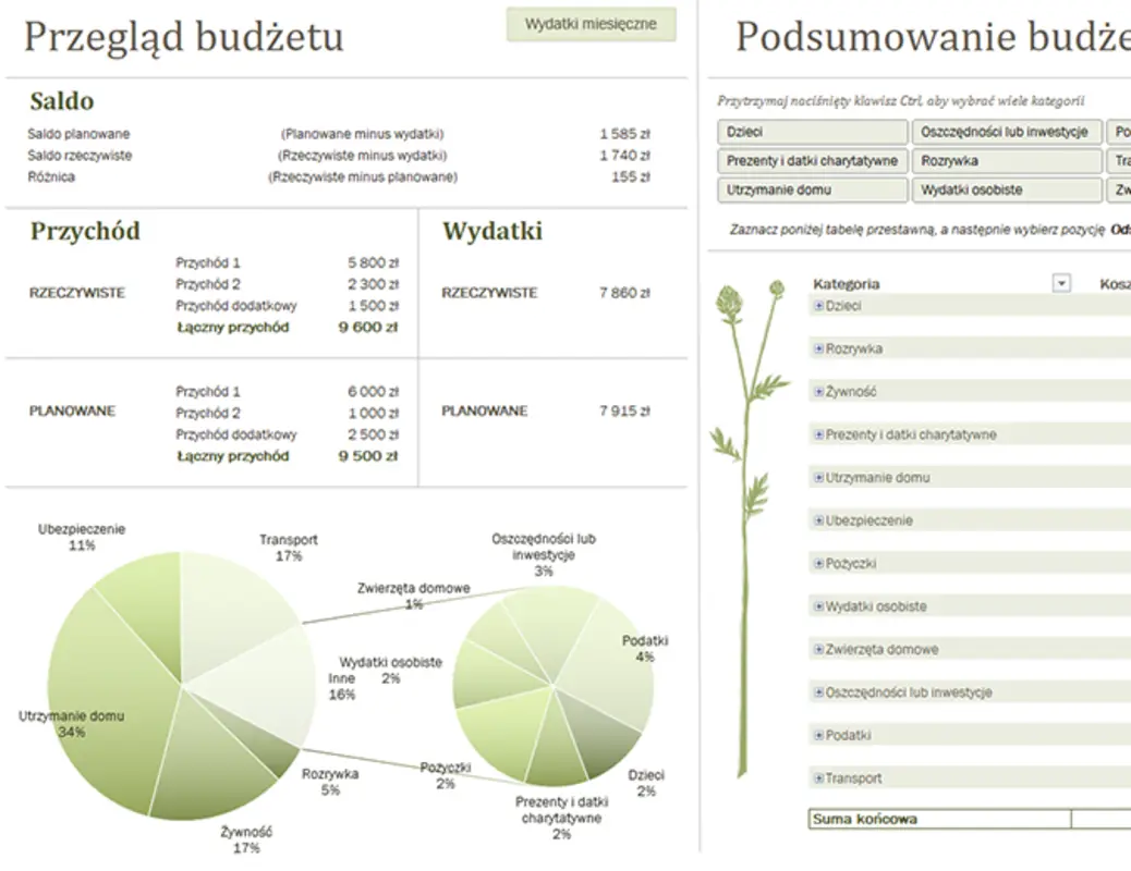 Budżet rodzinny (miesięczny) blue modern simple