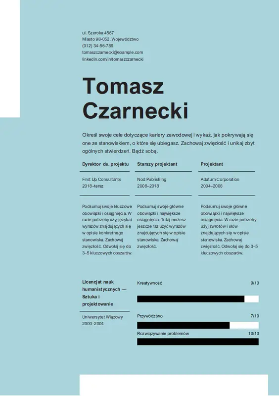 Czyszczenie eleganckiego życiorysu modern simple