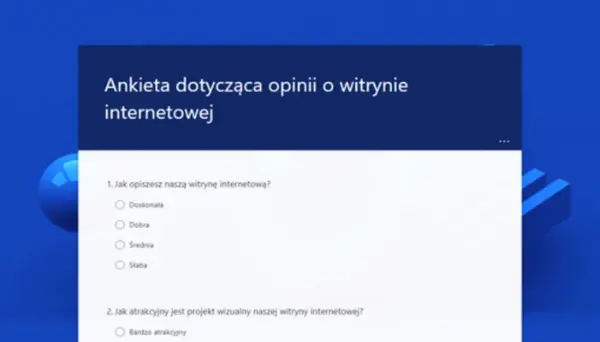 Ankieta dotycząca opinii o witrynie internetowej blue