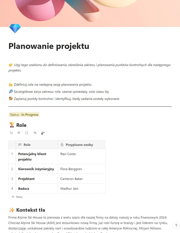 Planowanie projektu