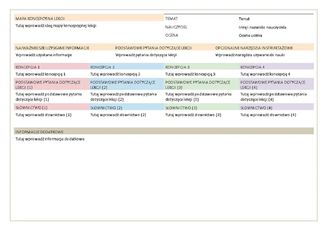 Plan lekcji modern simple