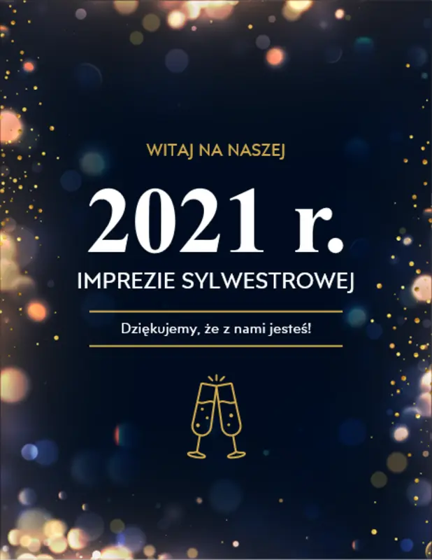 Materiały do wydrukowania na przyjęcie z okazji Nowego roku  black modern simple