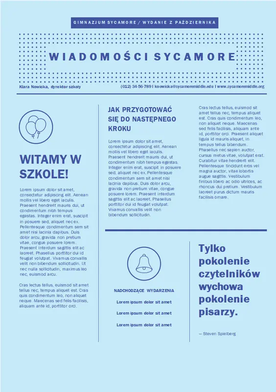 Biuletyn powrotu do szkoły