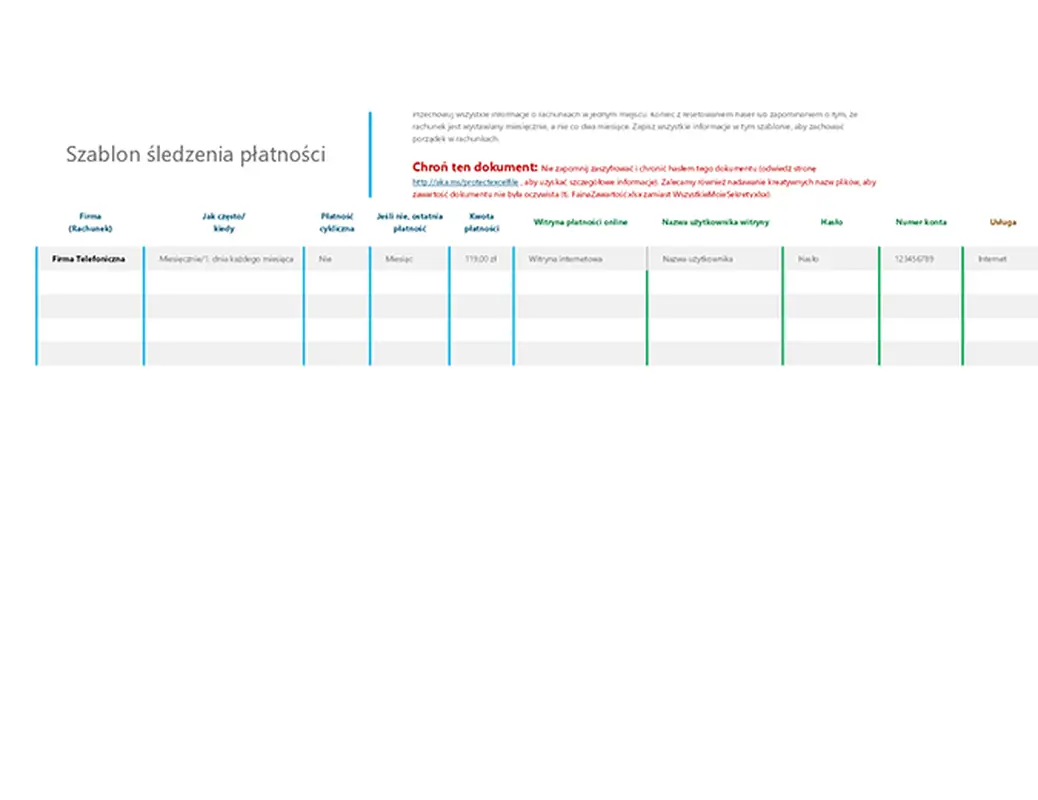 Narzędzie do śledzenia opłaconych rachunków