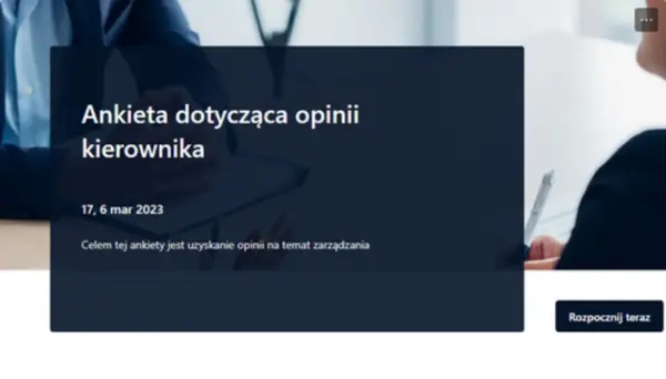 Ankieta dotycząca opinii kierownika gray