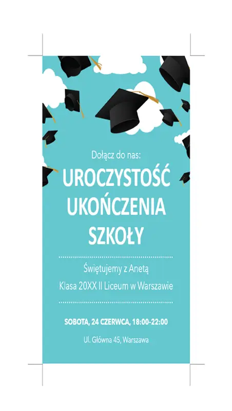 Zaproszenia na uroczystość ukończenia szkoły