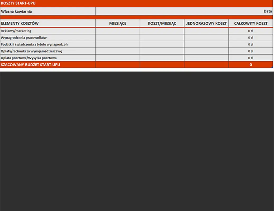 Finansowy biznesplan modern bold
