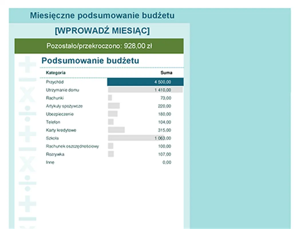 Kalkulator budżetu modern simple