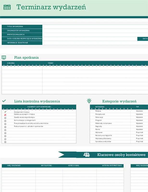 Terminarz i oś czasu wydarzeń modern-simple