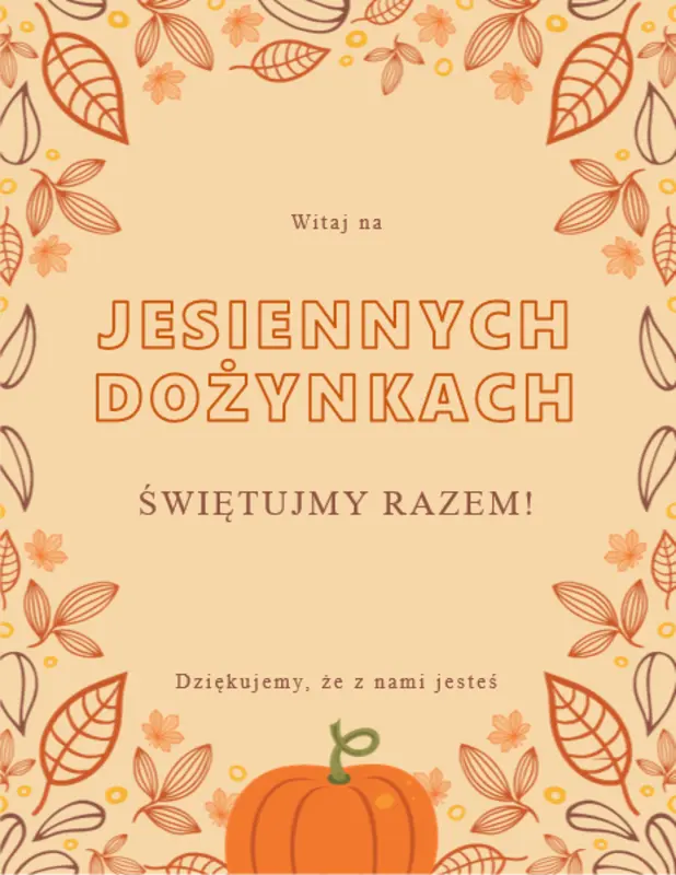 Materiały do wydrukowania na jesienne przyjęcie orange whimsical-line