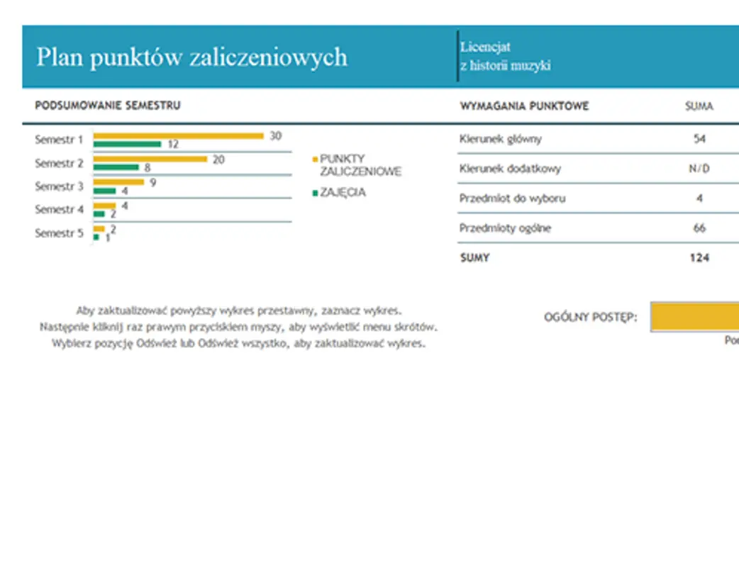 Plan punktów zaliczeniowych blue modern-simple