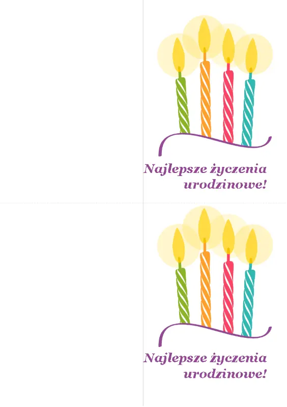 Kartki urodzinowe (2 na stronę)  yellow modern-simple