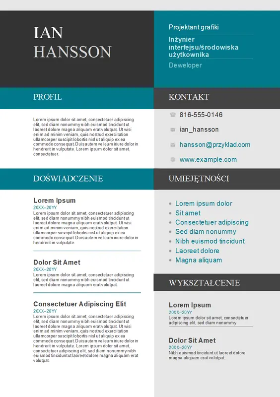 Życiorys (blok kolorów)