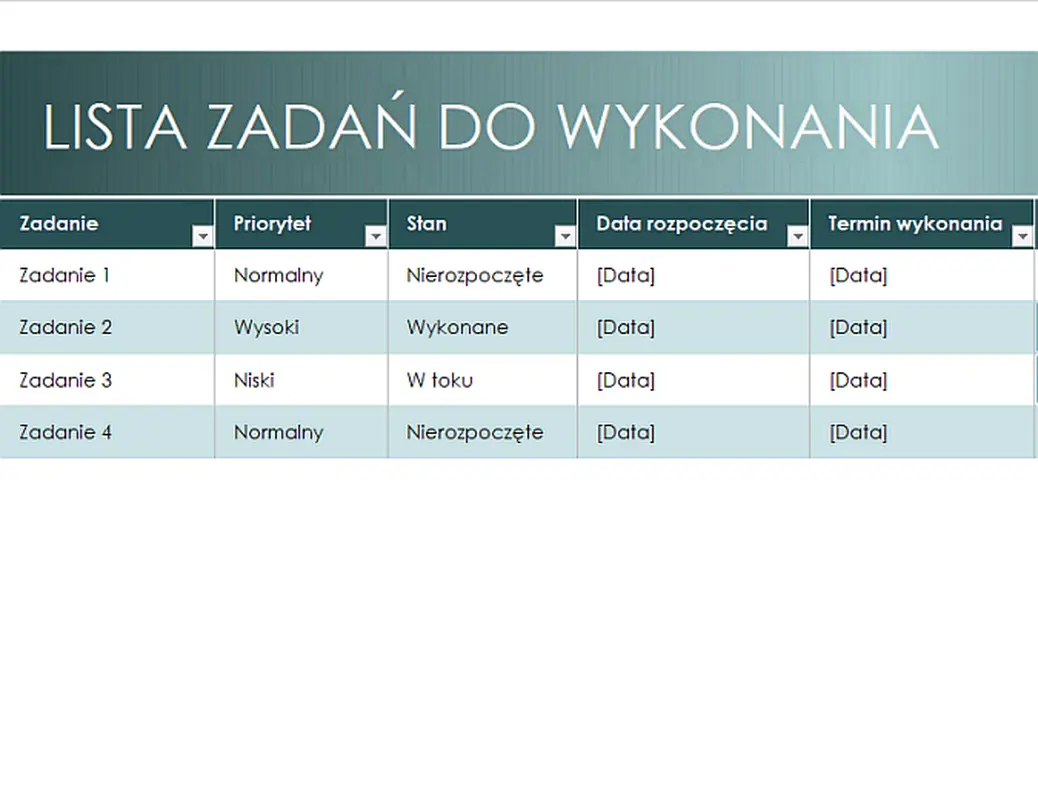 Prosta lista zadań do wykonania