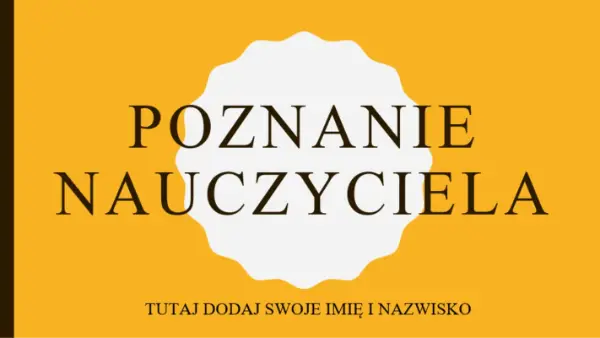 Poznanie swojego nauczyciela yellow modern color block