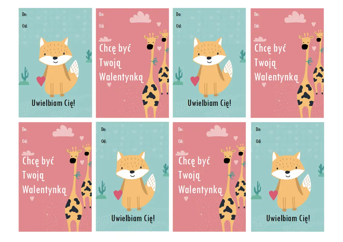 Kartki walentynkowe dla dzieci whimsical-color-block