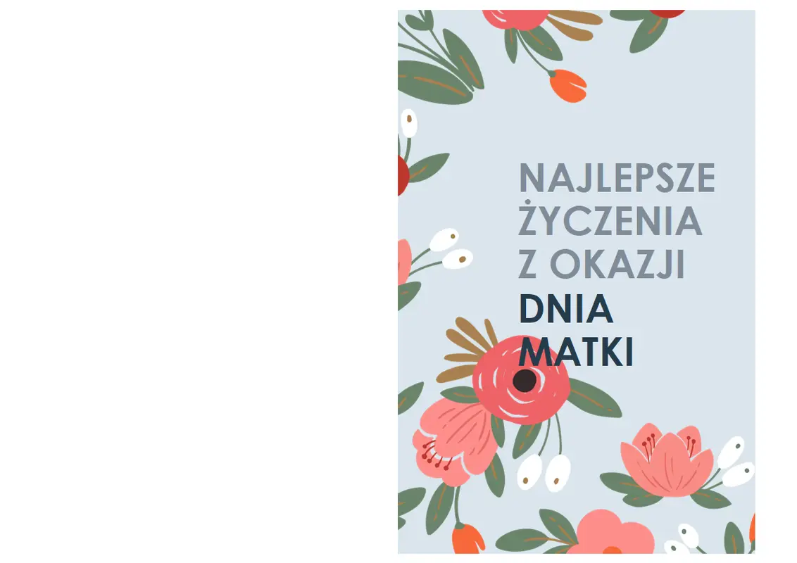 Elegancka kartka na Dzień Matki z motywem kwiatowym organic-simple
