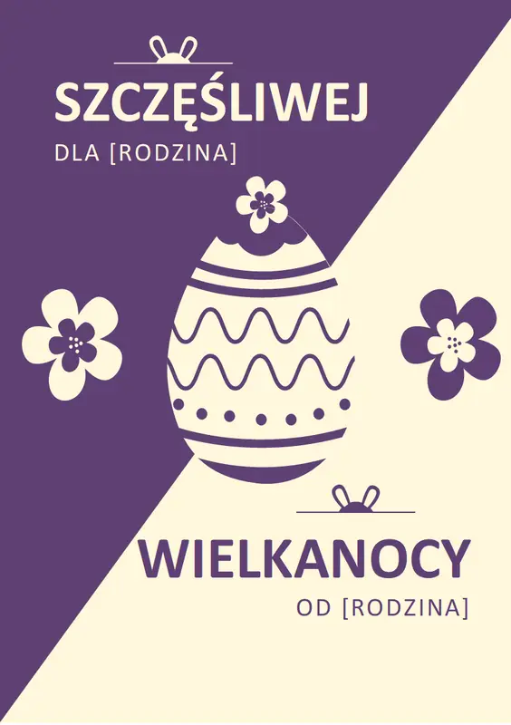 Fioletowa karta na Wielkanoc modern-simple
