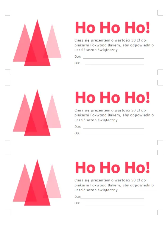 Ho ho ho! Świąteczne kupony prezentowe!  pink modern-simple