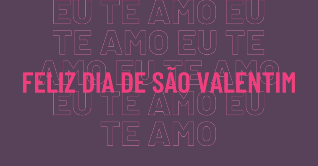 Eu te amo, valentine purple modern-bold