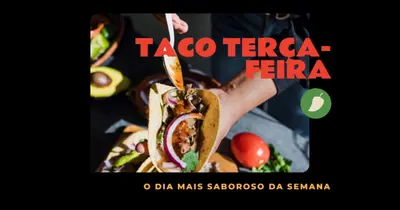 Taco Terça-feira black modern-simple