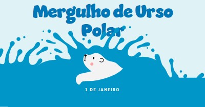 Feliz Dia do Mergulho do Urso Polar blue whimsical-color-block