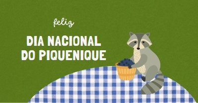 Feliz Dia Nacional do Piquenique green whimsical-color-block