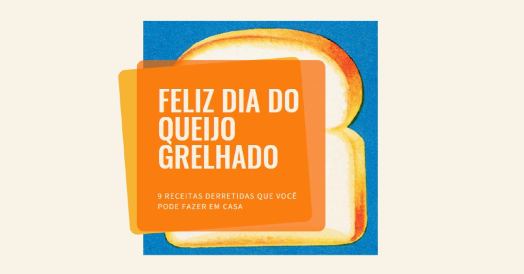 Feliz Dia do Queijo Grelhado orange modern-bold