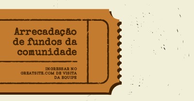 Tíquete grande brown vintage-retro