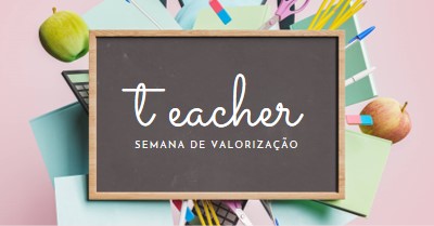 Apreciando professores pink modern-simple