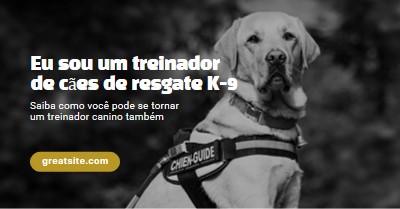 Eu sou um treinador de cães de resgate black modern-simple