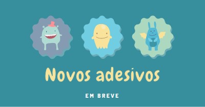 Novos adesivos em breve blue whimsical-color-block