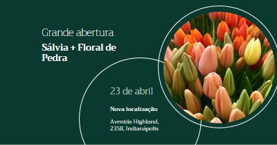 Grande abertura da boutique floral green modern-simple