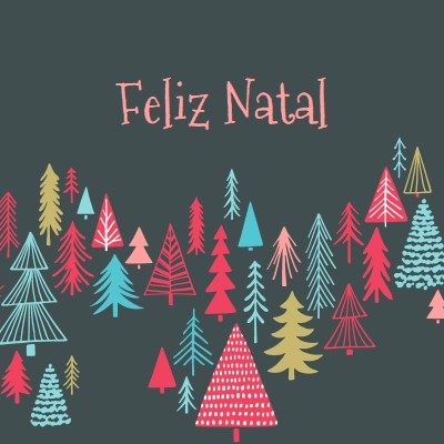 Feliz Natal green whimsical-line