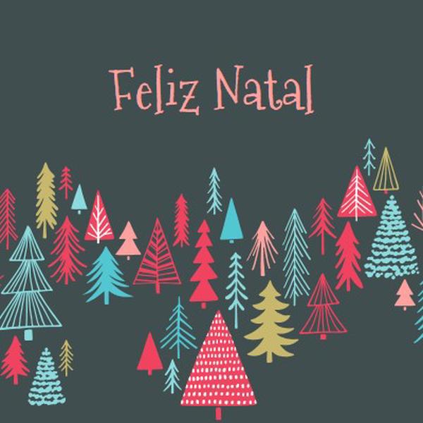 Feliz Natal green whimsical-line