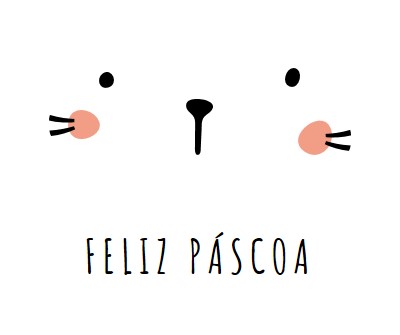 Feliz Páscoa, coelhinho white whimsical-line